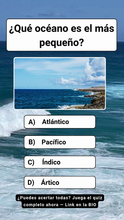 🌊 Desafío de Geografía: ¿Qué océano es el más pequeño? 🤔