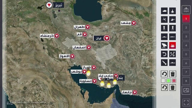 تدمير قاعدة صواريخ.. خريطة تفاعلية لمواقع الاستهدافات في إيران اليوم