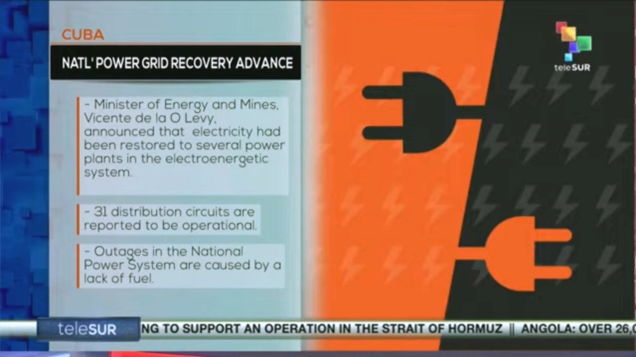 Cuba, natl' power grid recovery advance