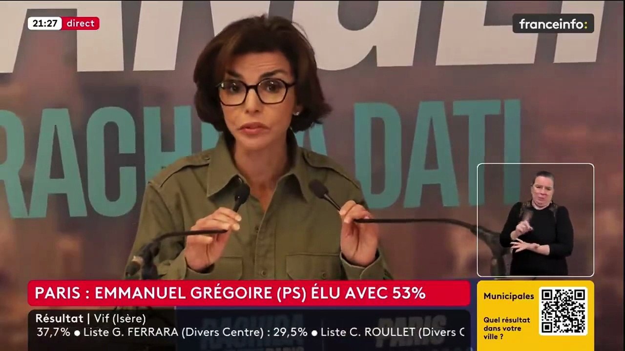Municipales : La réaction de Rachida Dati après avoir appris qu'elle était battue à Paris