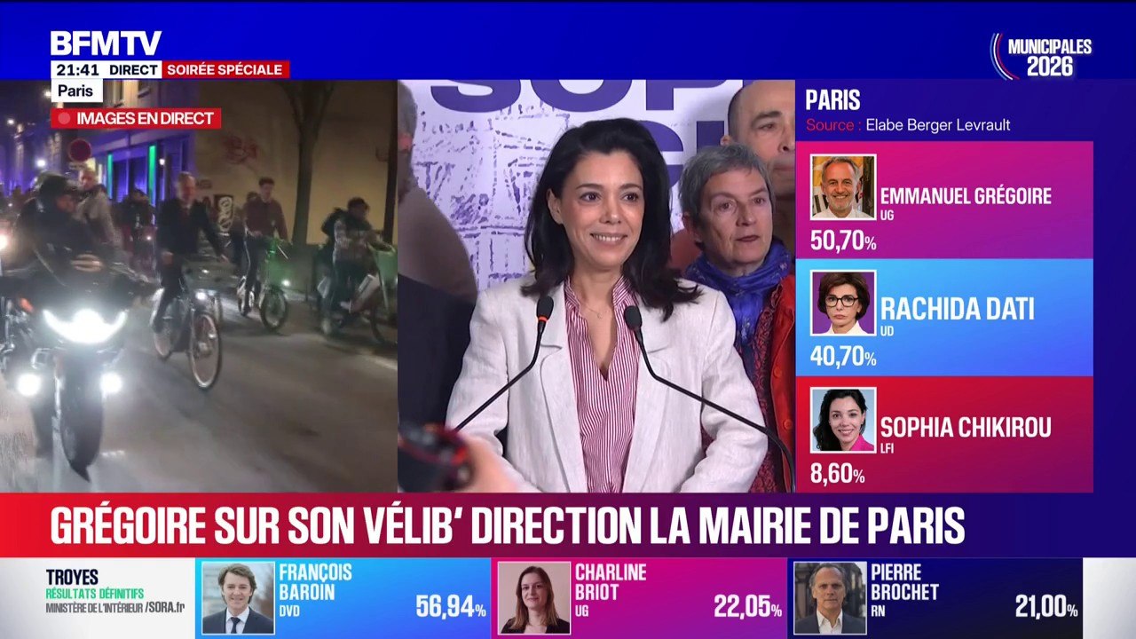 Municipales 2026 à Paris: "La France Insoumise entre pour la première fois de son histoire dans 9 conseils d'arrondissements parisiens et au conseil de Paris", salue Sophia Chikirou, donnée perdante face à Emmanuel Grégoire