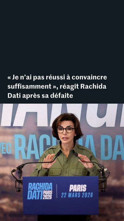 « Je n’ai pas réussi à convaincre suffisamment », réagit Rachida Dati après sa défaite