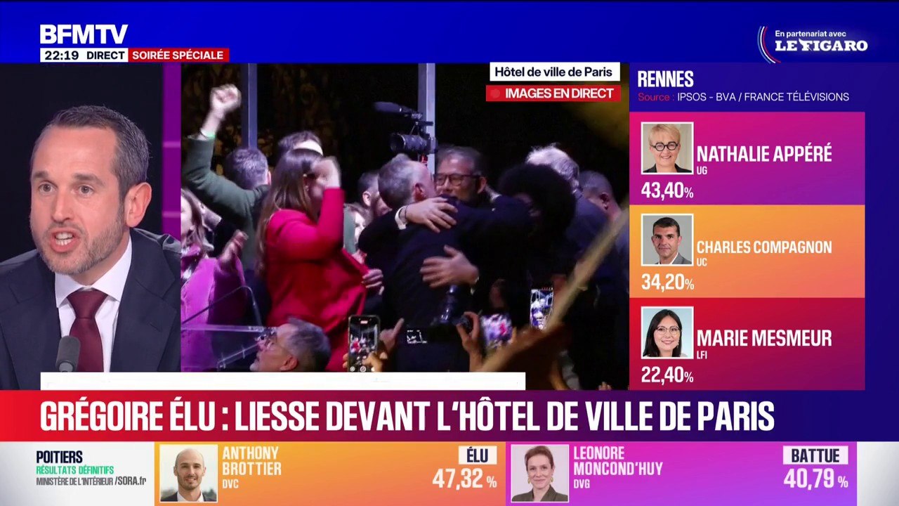 Municipales 2026 à Paris: Olivier Faure, premier secrétaire du Parti socialiste, est aux côtés d'Emmanuel Grégoire, en tête du second tour avec 50% des voix