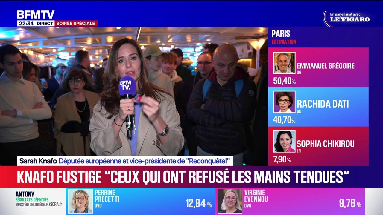 Municipales 2026 à Paris: Sarah Knafo se félicite "d'avoir fait 10 points de plus que le RN en six semaines de campagne"
