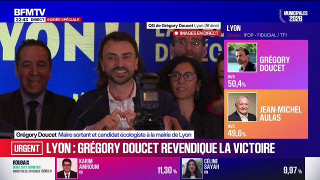 Municipales 2026: Les Lyonnaises et les Lyonnais ont choisi de maintenir une trajectoire responsable : déclare Grégory Doucet