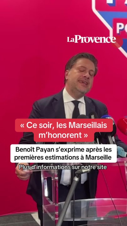 Benoît Payan s'exprime après les premières estimations à Marseille