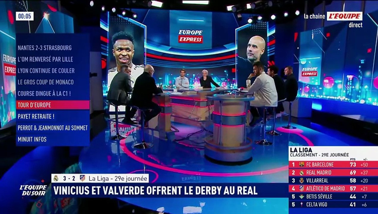 Le Real Madrid bat l'Atlético grâce à un doublé de Vinicius et reste au contact du Barça, Mbappé est entré en jeu - Foot - Liga