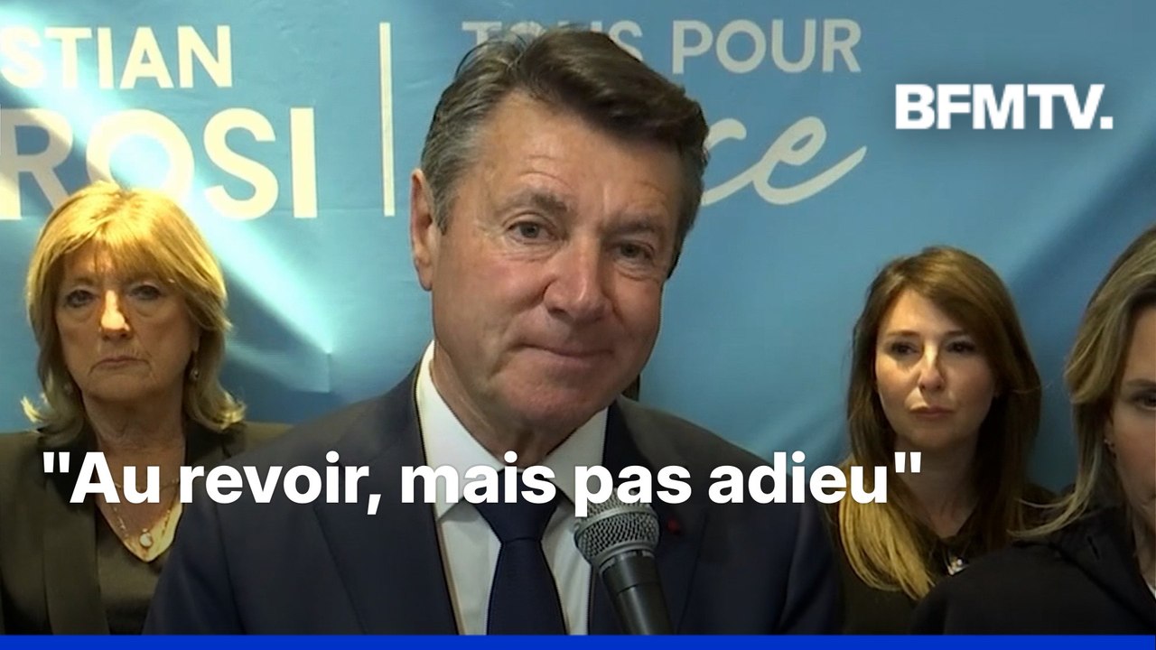 Municipales à Nice: "Au revoir, mais pas adieu", après sa défaite, Christian Estrosi annonce "songer à d'autres défis"