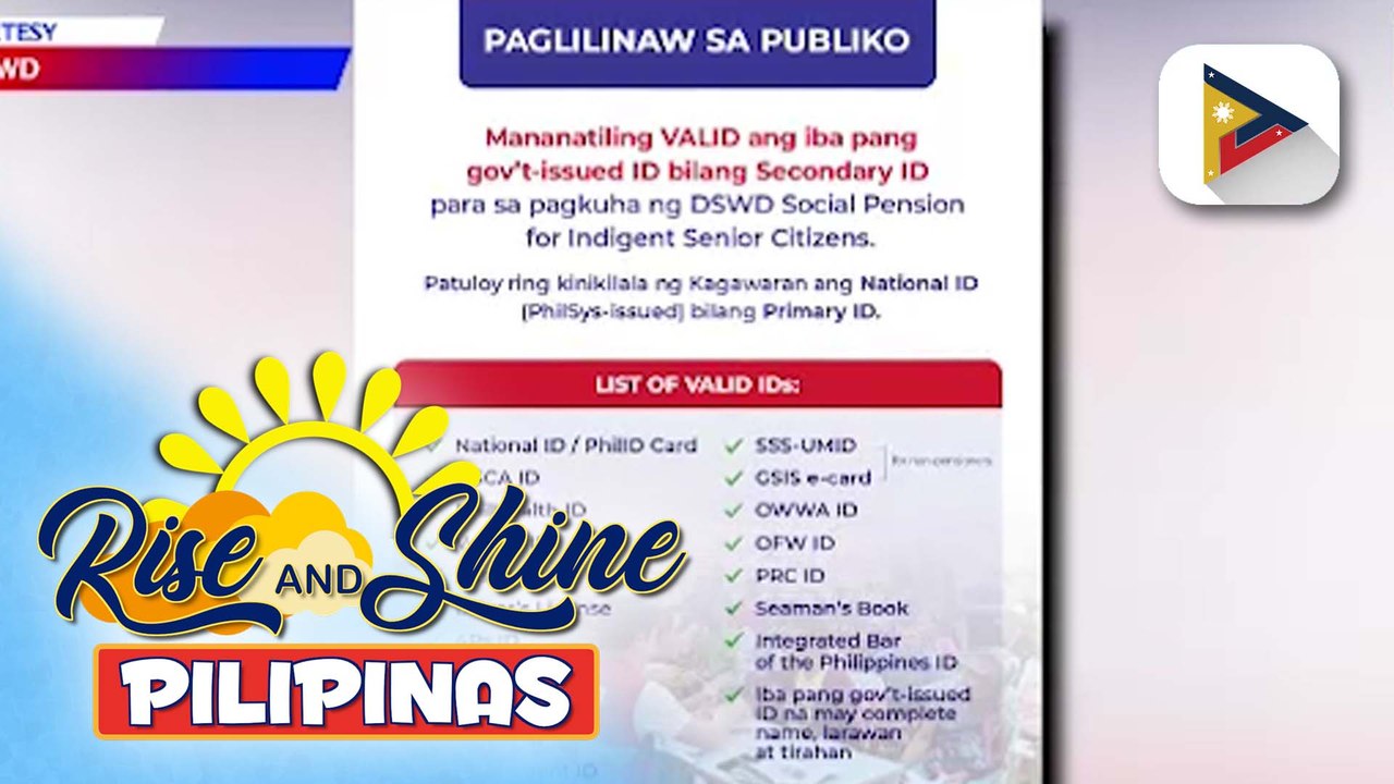 Mga kinakailangang I.D. para sa pagtanggap ng social pension for indigent senior citizens, nilinaw ng DSWD | ulat ni JM Thompson