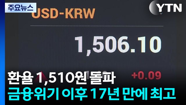 환율 1,510원 돌파...금융위기 이후 17년 만에 최고 / YTN