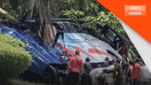 Bas ekspres terbabas elak motosikal di Kota Marudu