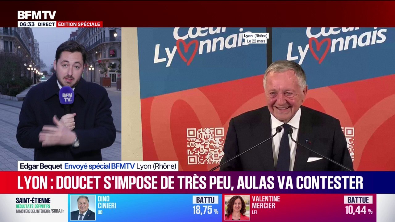 Résultats municipales: Grégory Doucet élu maire de Lyon, Jean-Michel Aulas annonce un recours