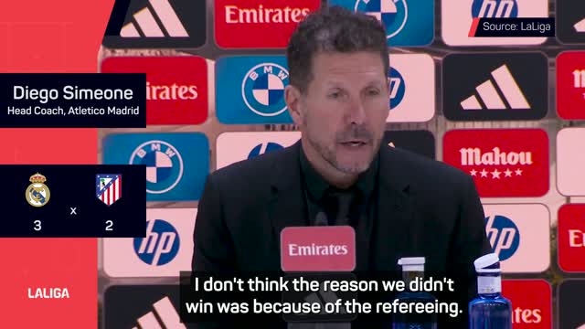 Simeone not blaming referees for defeat to Real Madrid