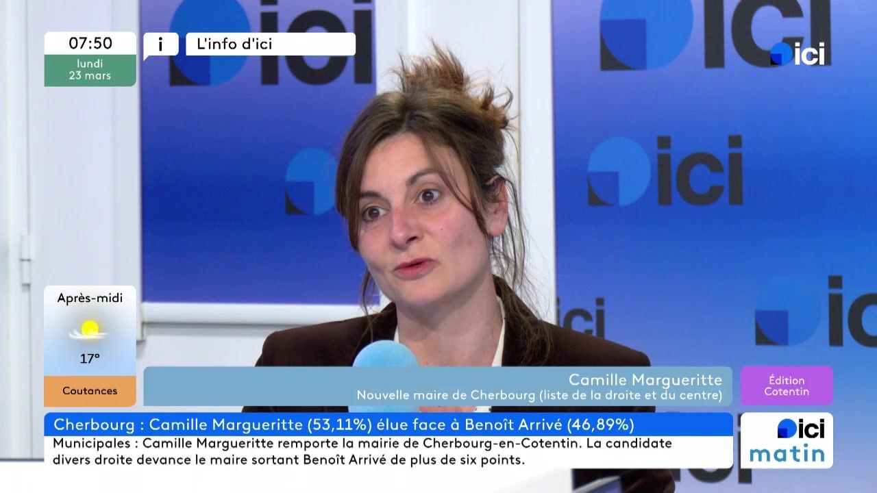 Cherbourg-en-Cotentin : après sa victoire aux municipales, Camille Margueritte décrit "beaucoup de fierté, d'inquiétude et ça motive"