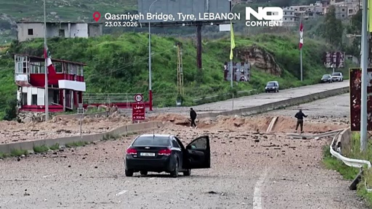 Moment des einschlags: israelischer luftangriff trifft wichtige brücke im südlibanon
