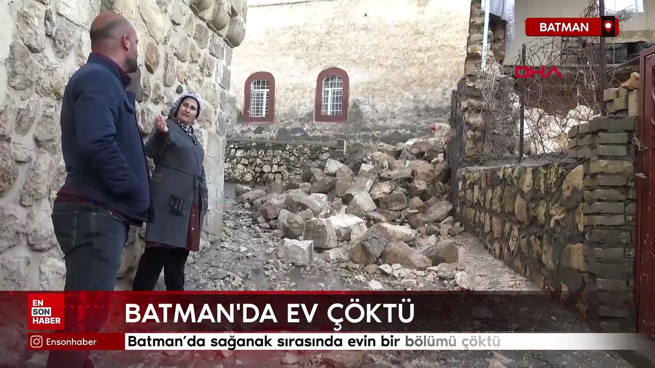 Batman’da sağanak sırasında evin bir bölümü çöktü