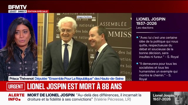 Mort de Lionel Jospin: Prisca Thévenot (EPR) salue un homme fidèle à ses convictions