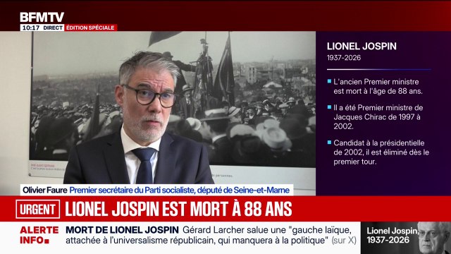 Mort de Lionel Jospin: Je souhaite qu'un hommage national lui soit rendu , affirme Olivier Faure (PS)