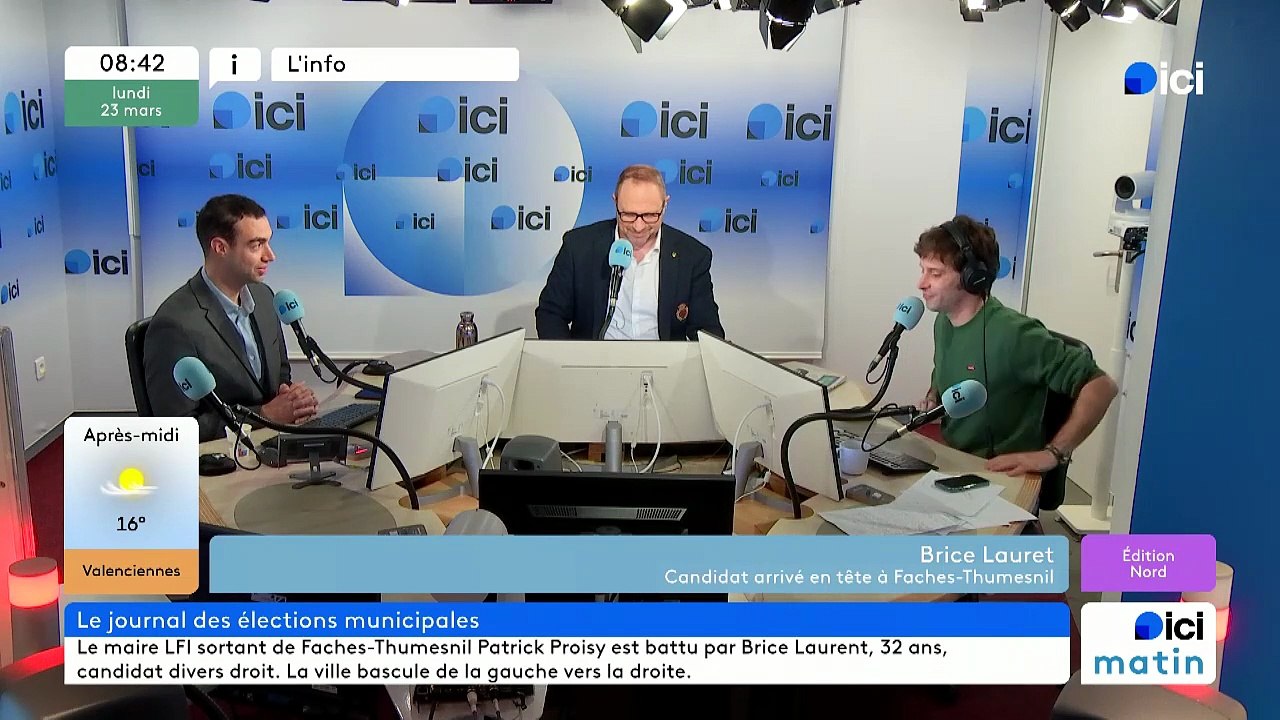 Brice Lauret, arrivé en tête au 2nd tour des élections municipales à Faches-Thumesnil, invité d'ici Nord