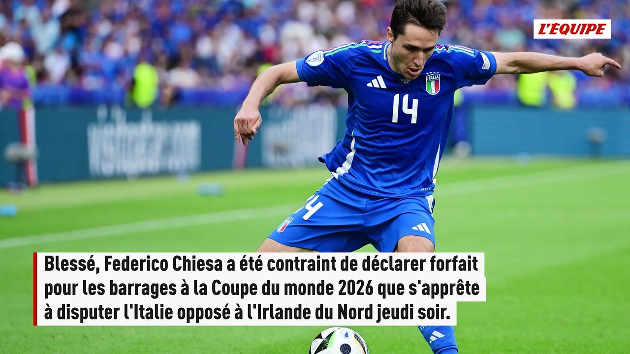 Chiesa forfait avec l'Italie pour les barrages à la Coupe du monde, Cambiaghi convoqué - Foot - Qualif. Coupe du monde - Italie