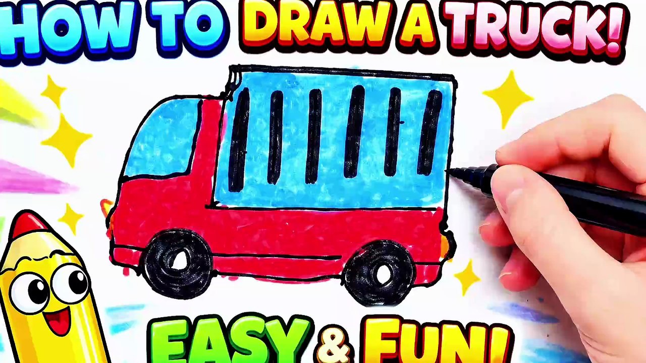 How to Draw a Truck 🚚 EASY Step by Step | Satisfying ASMR Drawing for Beginners