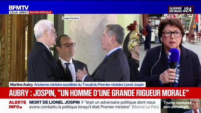 Mort de Lionel Jospin: C'était quelqu'un d'une grande rigueur morale , affirme Martine Aubry