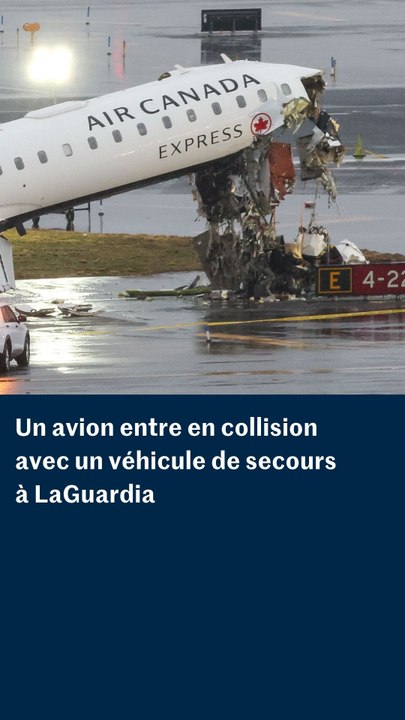 LaGuardia : les images après la collision entre un avion et un véhicule