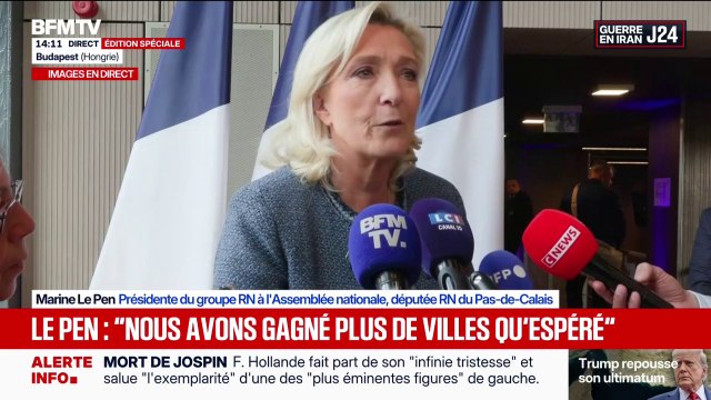 Municipales 2026: Nous avons gagné plus de villes que nous n'en espérions , affirme Marine Le Pen