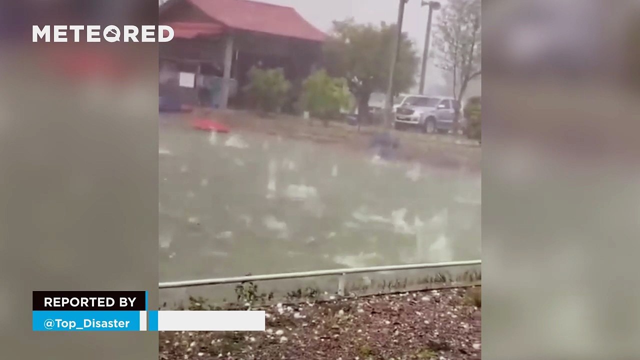 Giant hailstorm wreaks havoc in Vientiane, Laos