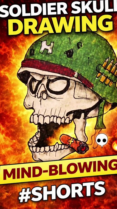 This Soldier Skull Drawing Will Blow Your Mind 🤯🔥 #Shorts