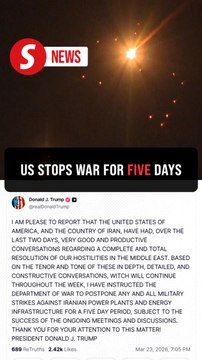 US postpones strikes on Iran's power plants, Iranians call for retaliation