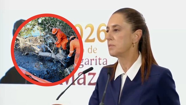 Claudia Sheinbaum sobre el derrame en el Golfo de México: ''No es de Pemex''