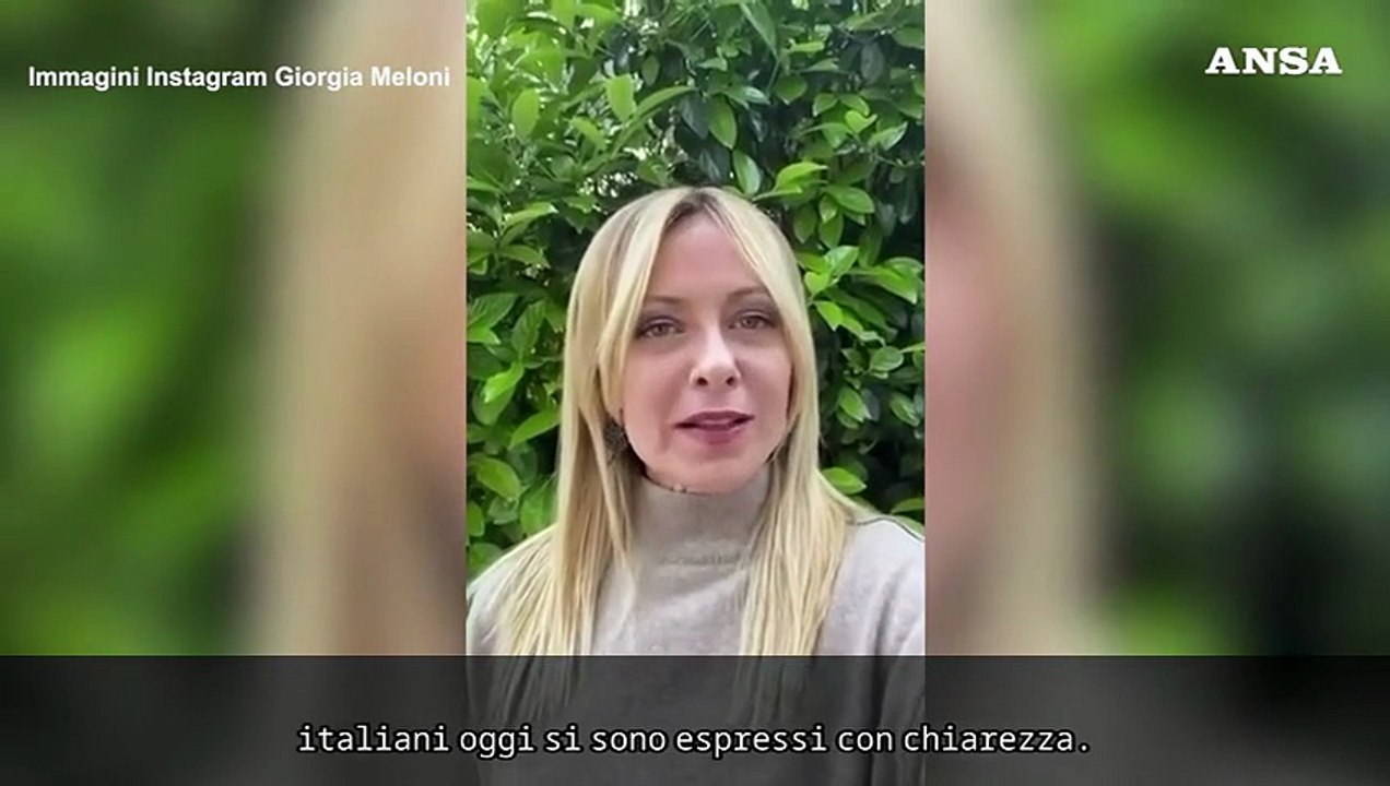 Meloni: "Rispettiamo la decisione degli italiani, andremo avanti"