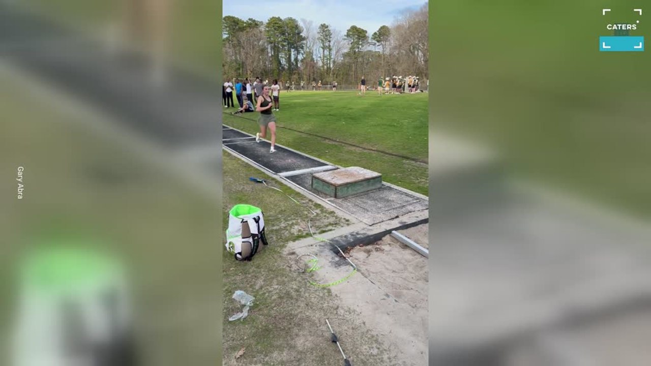 Runner Has Comedic Fall Jumping Hurdles