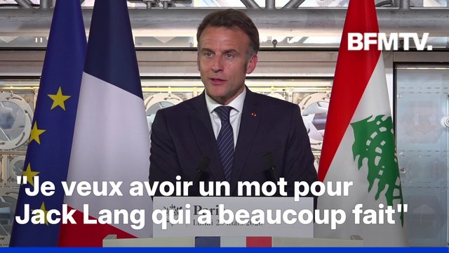 Institut du monde arabe: Je veux avoir un mot pour Jack Lang qui a beaucoup fait , déclare Emmanuel Macron