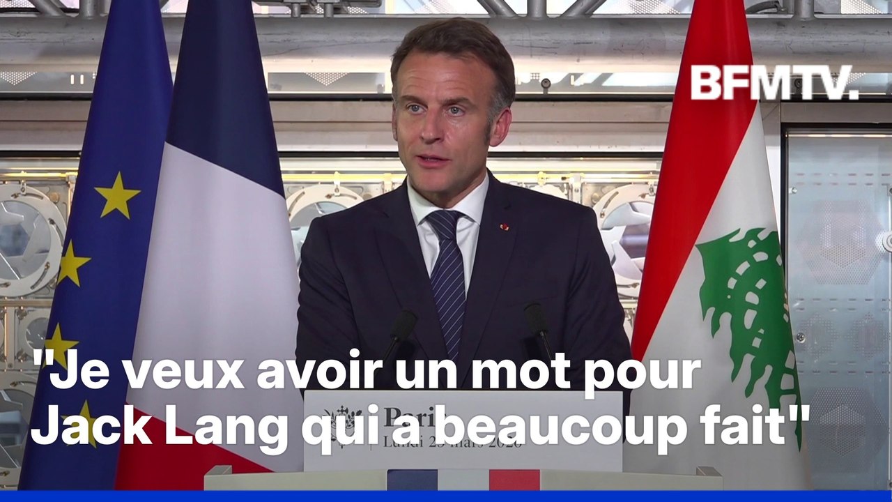 Institut du monde arabe: "Je veux avoir un mot pour Jack Lang qui a beaucoup fait", déclare Emmanuel Macron