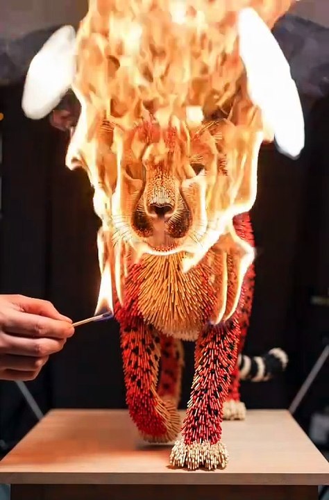Matchstick Cheetah EXPLODES in Flames! 🔥 Insane 30,000-Stick Burn"