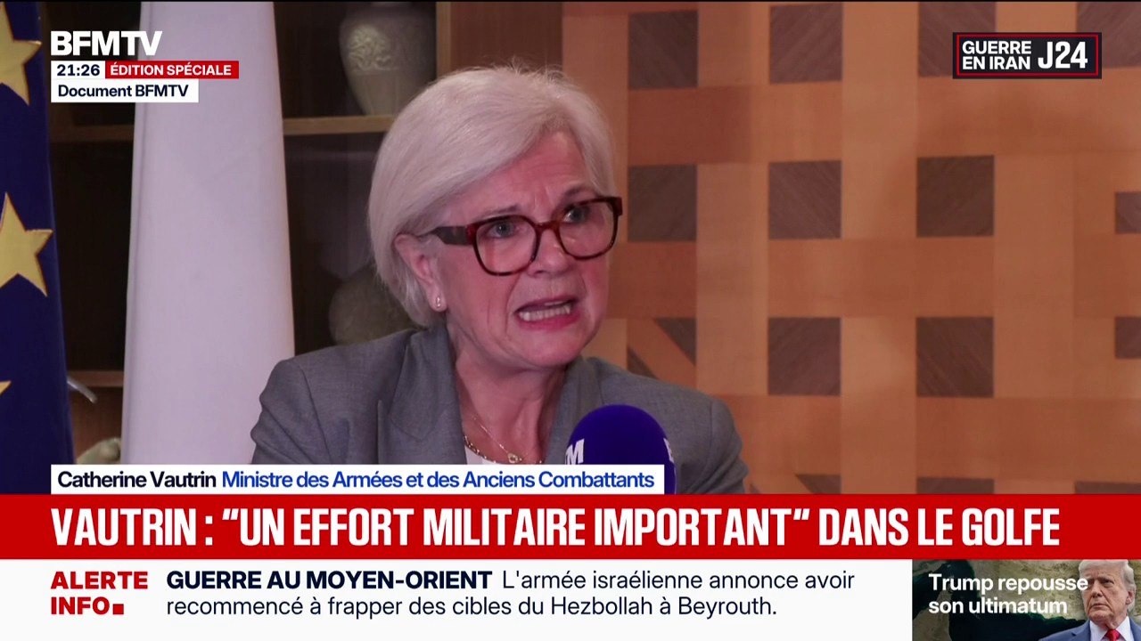Présence militaire au Moyen-Orient: "Ce sont des moyens qui sont mis au service de la désescalade ", explique Catherine Vautrin, ministre des Armées
