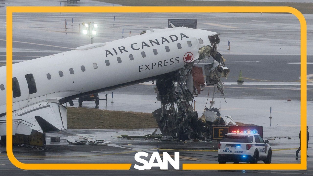 Air Canada jet collides with fire truck at LaGuardia, pilot and co-pilot killed