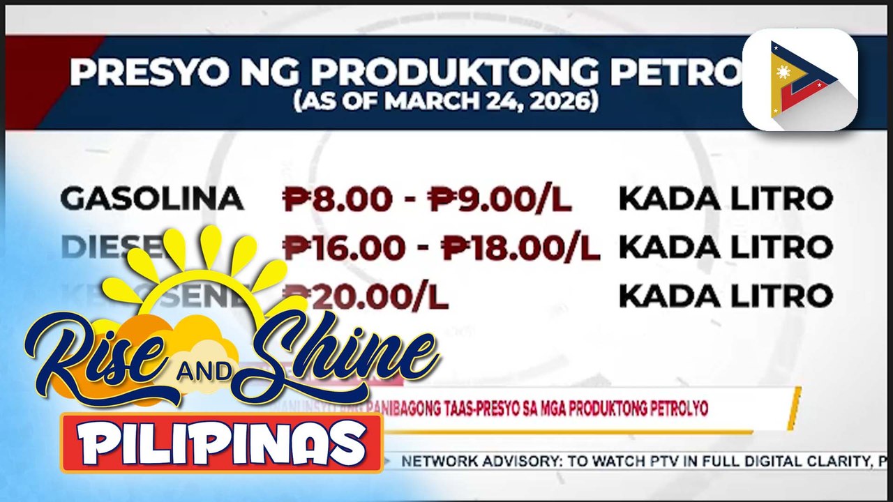 DOE, tiniyak na sapat ang supply ng mga produktong petrolyo sa bansa; TNVS drivers sa NCR, makakatanggap na ngayong araw ng P5,000 cash assistance mula sa DSWD | ulat ni JM Thompson