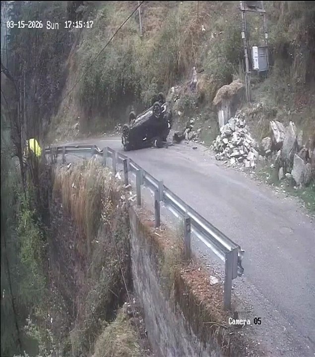 #Car Skids Off #Mountain Road, Lands Below