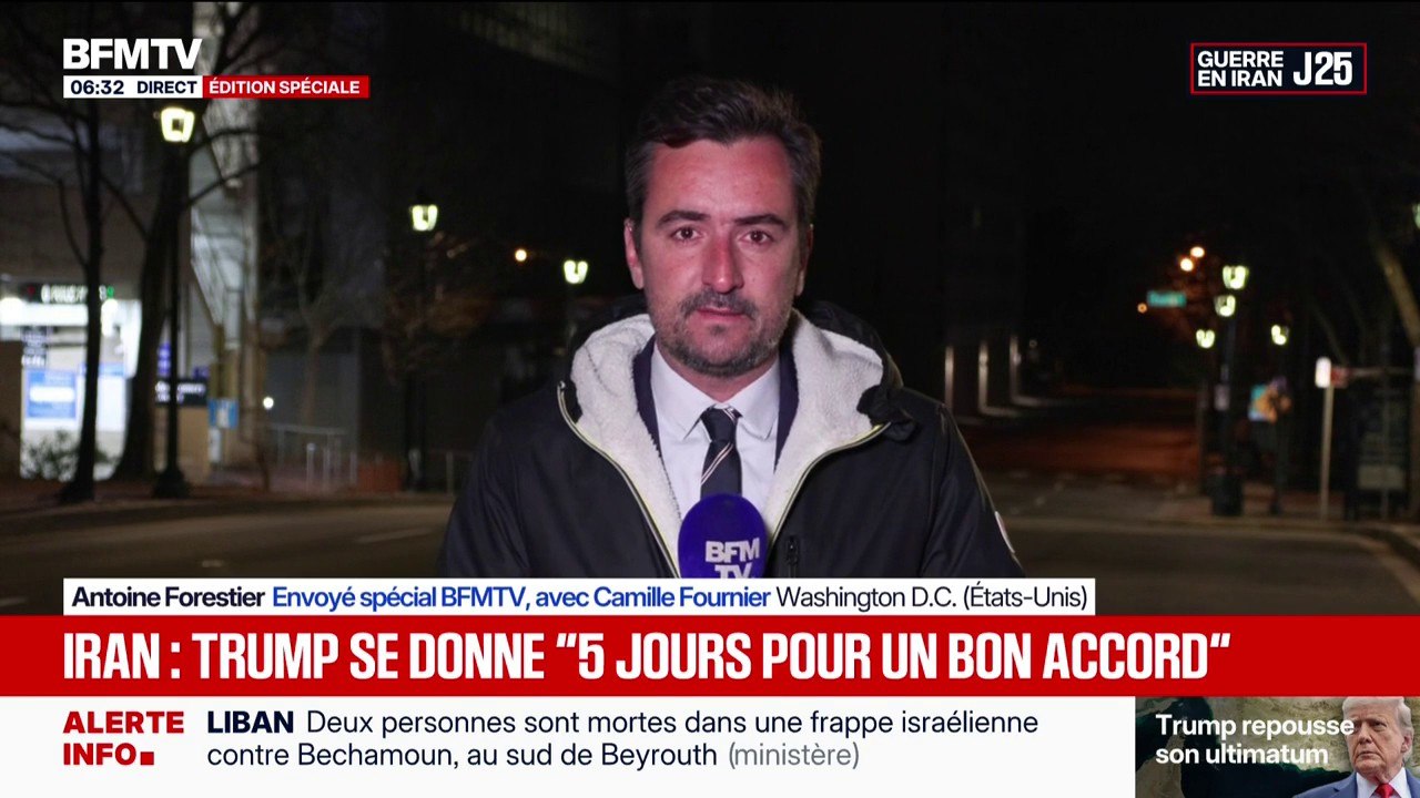 Guerre au Moyen-Orient: Donald Trump évoque "des discussions très fructueuses" avec l'Iran et repousse de cinq jours son ultimatum