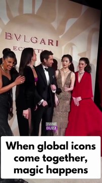 Priyanka Chopra, Anne Hathaway, Dua Lipa, Liu Yifei, and Jake Gyllenhaal share a candid, fun-filled moment at Bvlgari event