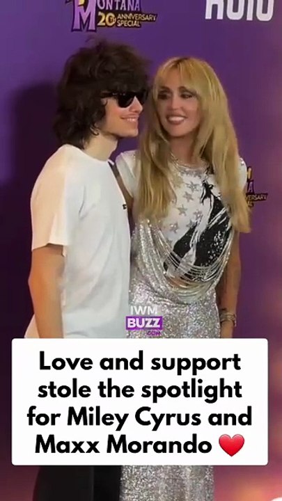 Miley Cyrus glowing with love with fiancé Maxx Morando at premiere for the hannah montana 20th anniversary