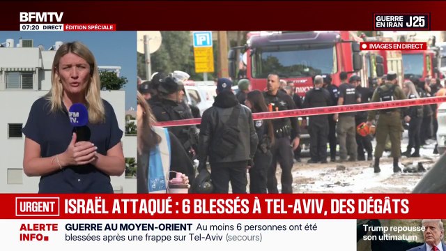 Guerre au Moyen-Orient: depuis ce matin, l'Iran mène une nouvelle salve de missiles en direction d'Israël, au moins 6 blessés