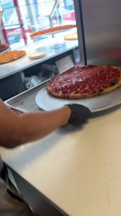 Large half cheese half pepperoni pizza 😮‍💨