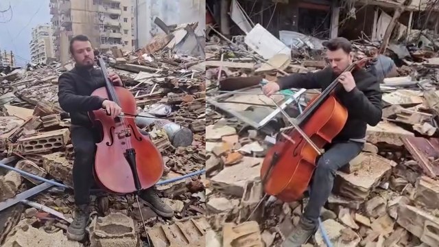 Lebanese Cellist Plays Cello Amid Beirut Rubble | Viral Moment of Defiance & Hope