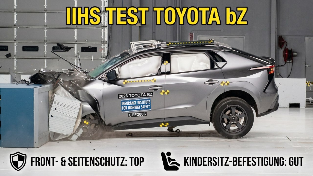 IIHS Crashtest: 2026 Toyota bZ überzeugt bei Safety-Systemen