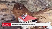 Hakkari'de heyelan bir eve zarar verdi