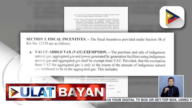 Bagong revenue regulations, inilabas na ng DOF; indigenous natural gas at iba pang power generators, exempted na sa VAT